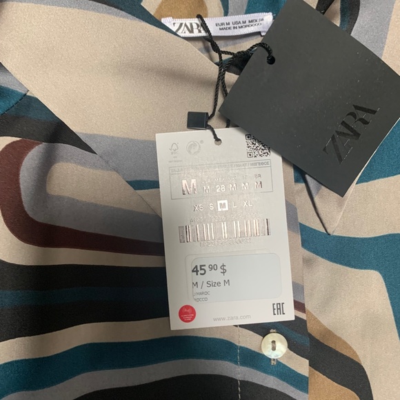 ZARA multi colour satin blouse NWTs - Picture 3 of 3